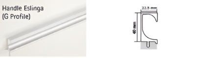 Picture of Handle Eslinga (G Profile),Profile height 40 mm & Length 3000 mm-Stainless steel finish