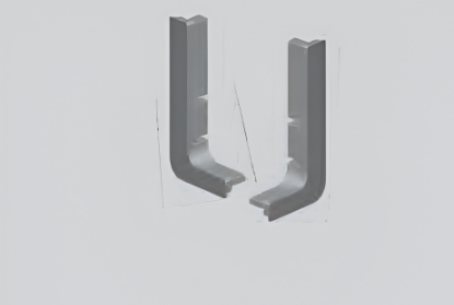 Picture of Aluminium Profile, Gola Profile End Cap for L Type with screws, Dark Champagne Finish, Left